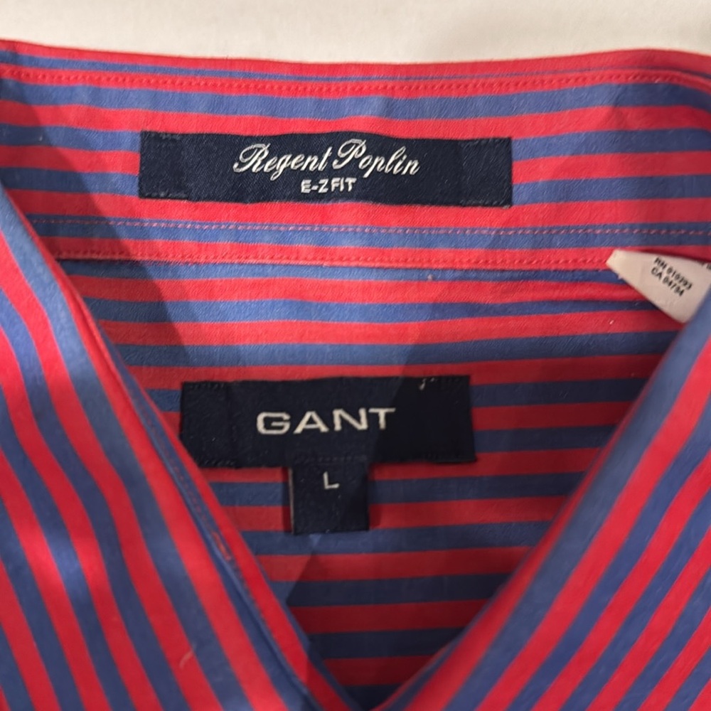 GANT Blue & Red Men’s button down size L NWOT - Picture 4 of 5